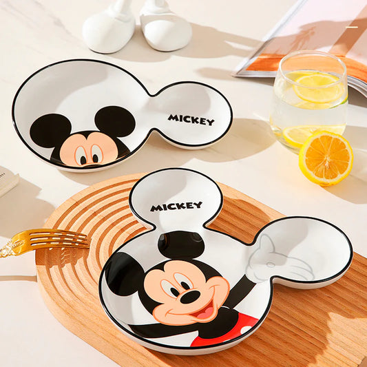 Disney mickey mouse ceramic two ears snack plate