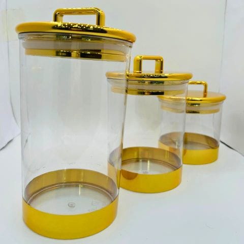 Gold Banded Acrylic Container