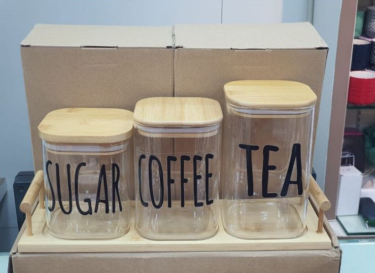 Coffee, Tea, Sugar Jar