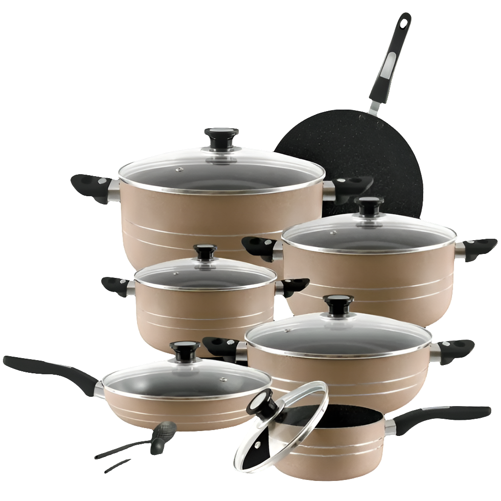 M-304 wonder Chef gift set| 19pcs (2 layer Marble coated)