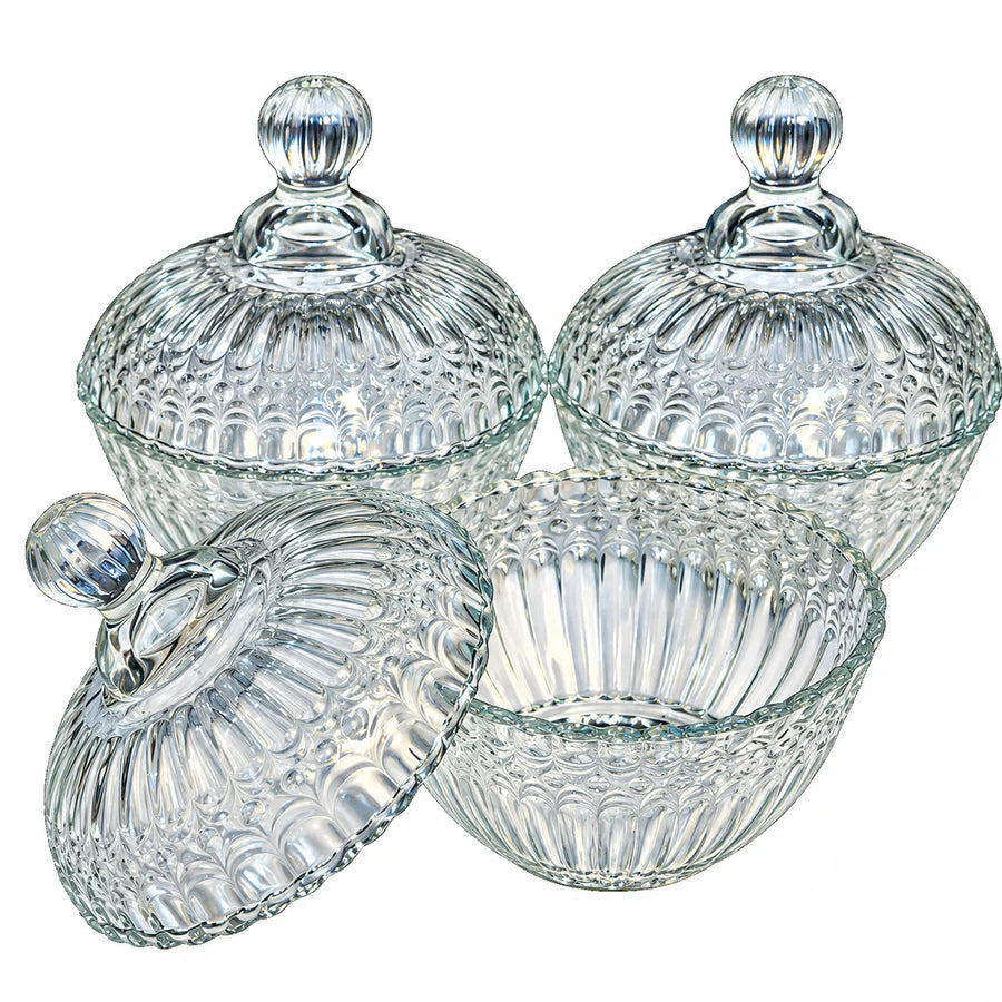 Classic 3-Piece Candy Jar Set – Premium Decorative Sweet & Snack Storage Jars R