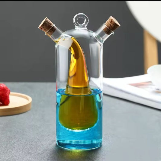 Double oil glass bottle