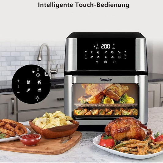 Air fryer with digital LED touch screen