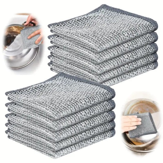 Wire grid dish cloth