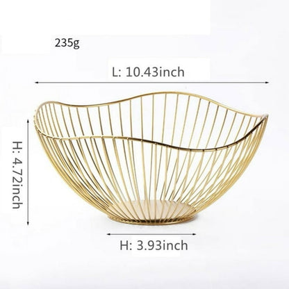 Metal fruit storage basket|Gold