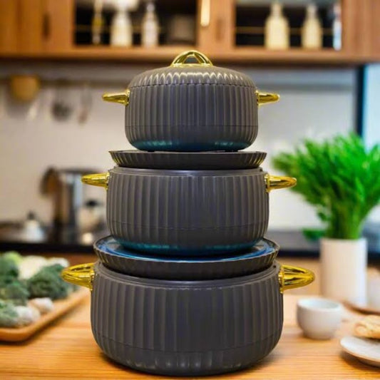 3 pcs luxury hotpot set |black lining