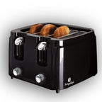 4-slice toaster black silver