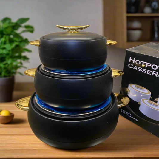 Luxury 3pcs hotpot set |plain Black