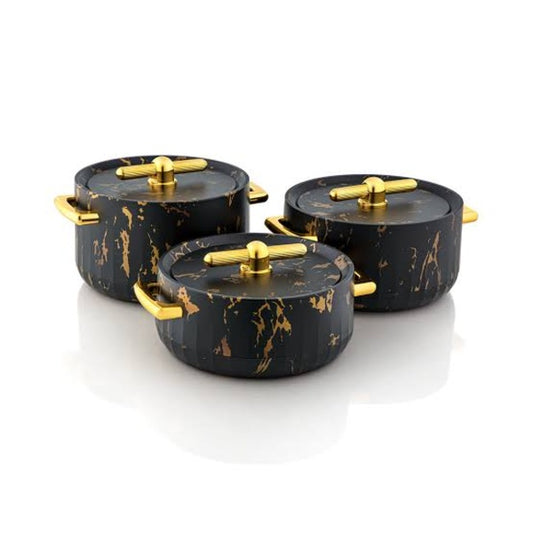 Luxury 3pcs hotpot set black Marble