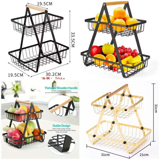 2 tier heavy duty fruit basket