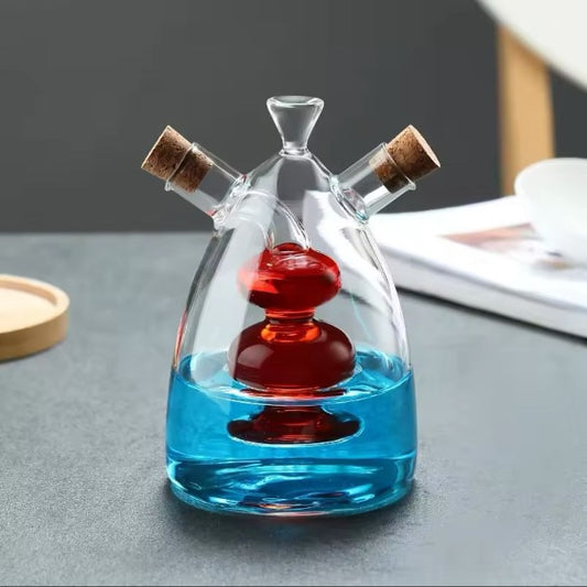 Double oil glass bottle