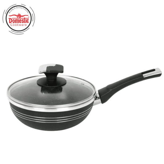 -D154 non-stick single handed wok with Lid