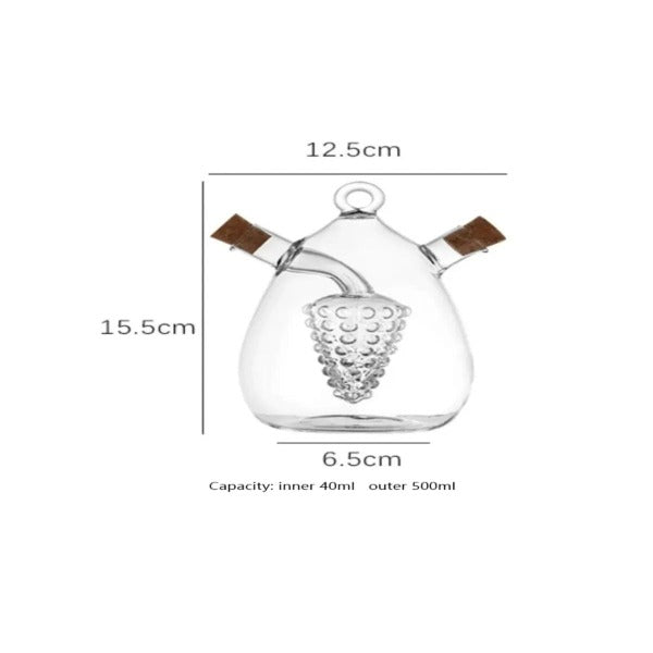 Double oil glass bottle
