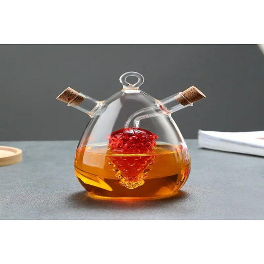 Double oil glass bottle