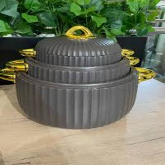 3 pcs luxury hotpot set |black lining