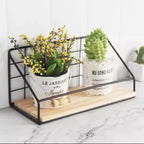 Check and boxes wall shelf