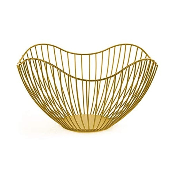 Metal fruit storage basket|Gold