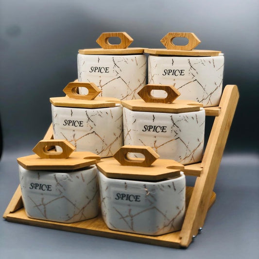 Spice jars ceramic set of 6
