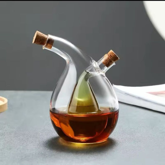 Double oil glass bottle