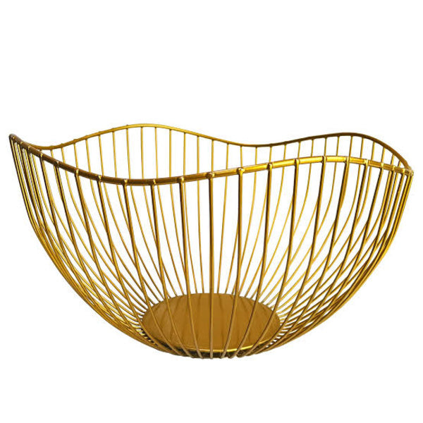 Metal fruit storage basket|Gold