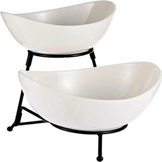 Duet oval bowl with stand