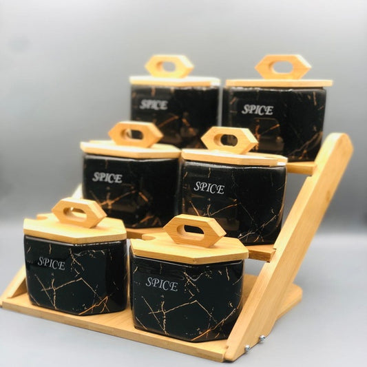 Spice jars ceramic set of 6