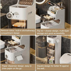 4 layer bathroom floor cabinet with drawers