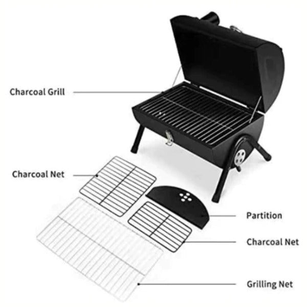 Heavy duty charcoal BBQ grill