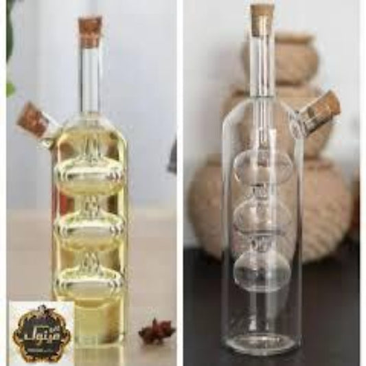 Double oil glass bottle