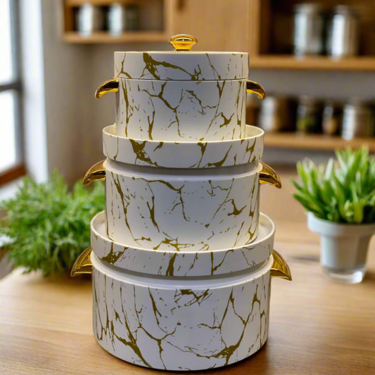 Luxury 3pcs hotpot set |white marble