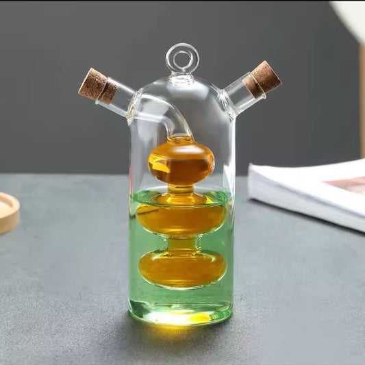 Double oil glass bottle