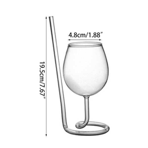 Spiral straw wine glass