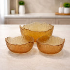 7 Pcs Premium Textured Glass Fruit Bowl Set