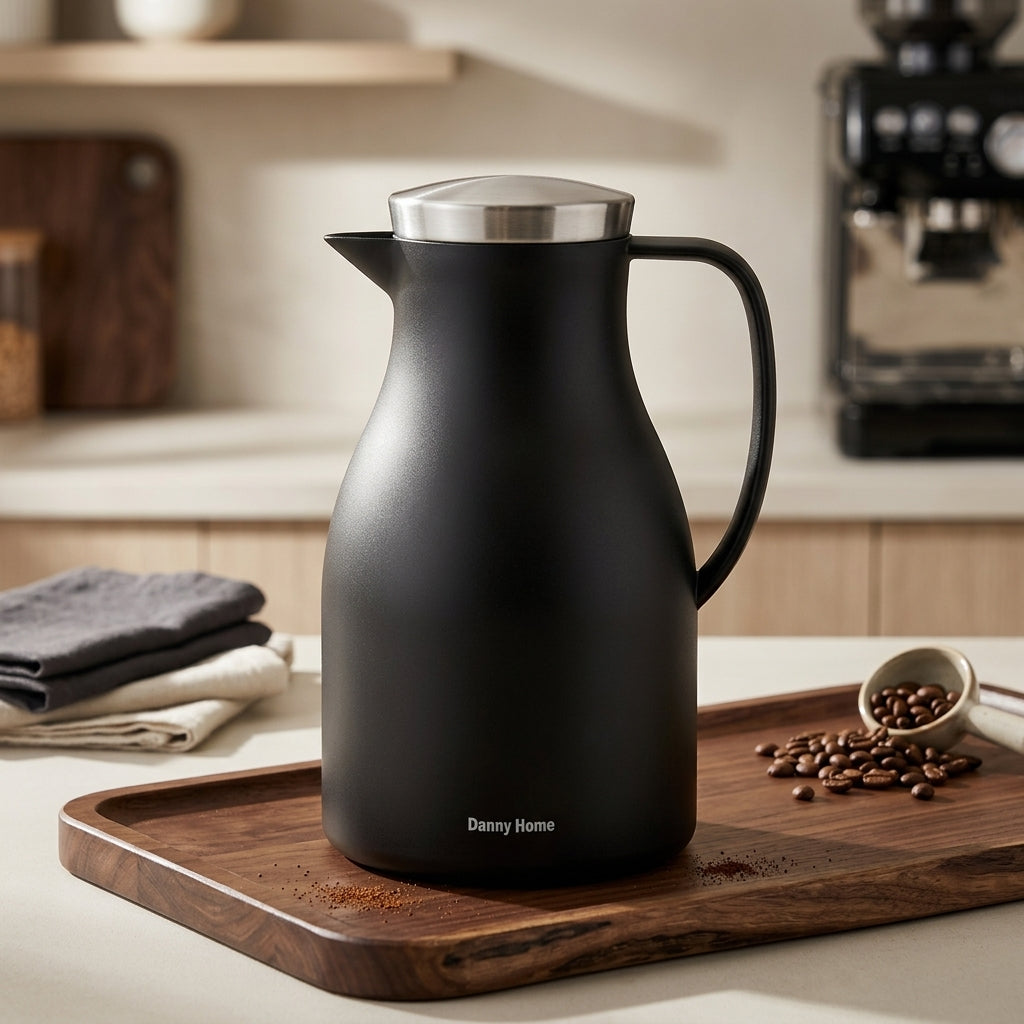 Vacuum Jug-1L Black PP+Glass 12c